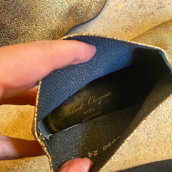 Vintage 1960s Robert Clergerie Gold Metallic Ankle Boots size 37 / 6.5 - Picture 9 of 10